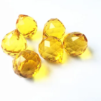 10шт 20 mm Gold Crystal Viseći Cut-Lopte (Besplatno prsten) Kristalnim Lusterima Ovjes Topla Rasprodaja Lijep je lovac sunca viseće kapi 0