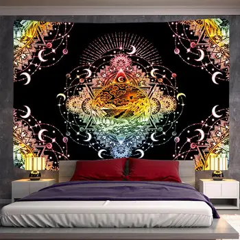 Психоделическая scena ukras kuće Mandala zidna tapiserija magija tapiserije Hipi Češka dekorativni list kauč deka