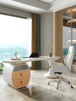 Talijanski je vrlo jednostavan stol od kamena škriljca, jednostavan luksuzni moderni računalni stol, kombinirani desk za kućni ured, mali obiteljski radni stol