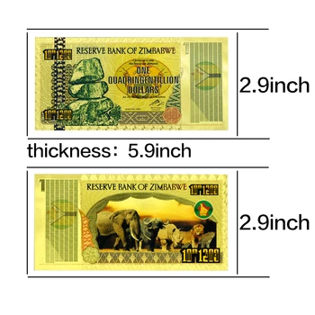 1000 kom./kor. Zimbabve Novi Brand Zlatna Suvenir Novčanice Novčanice sa Drvenom Kutijom Uređenje Doma 3