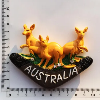 Australija kreativni turizam nezaboravne obrta trodimenzionalni ručno oslikana klokan obitelj magnetne naljepnice hladnjak s