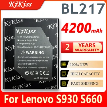 KiKiss 4200 mah BL-217 BL 217 BL217 Baterija Za Lenovo S930 S660 S939 S938t Smartphone Litij-Polimer Baterija