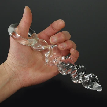 Kristalna Penis Bistra Spiralni Navoj Pyrex Stakla Dildo u Analnom Analni Čep G-Spot Stimulacija Seks-Igračke za muškarce I Žene