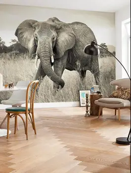 Nordijsko Fotografija Foto Afrički Slon Post-Moderne Tapete, Dnevni Boravak Kabinet Spavaća Soba Pozadina Zidno Slikarstvo Nestandardne Veličine 1