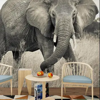 Nordijsko Fotografija Foto Afrički Slon Post-Moderne Tapete, Dnevni Boravak Kabinet Spavaća Soba Pozadina Zidno Slikarstvo Nestandardne Veličine 2