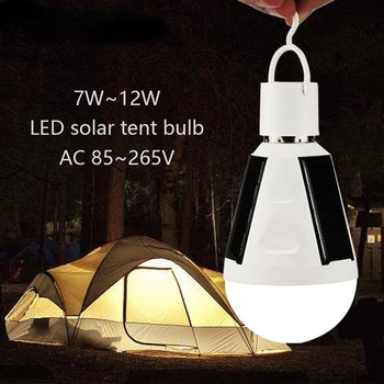 Šator RechargeableLight Prijenosni Lampa Solarne energije Panik Lampa 7 W 12 W Кемпинговая Šator s Spuštenog kukom