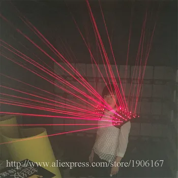 Novi Dizajn Crveni Laserski Osoba Sjajni Sjajni Rameni Laserski Plesni Kostim Za Laser Scenskog Show, Svečana Odjeća 0