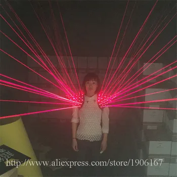 Novi Dizajn Crveni Laserski Osoba Sjajni Sjajni Rameni Laserski Plesni Kostim Za Laser Scenskog Show, Svečana Odjeća 2