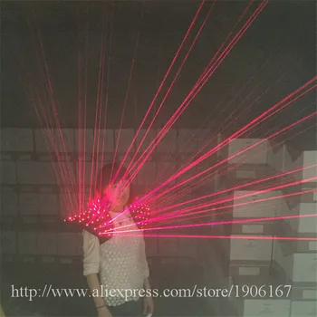 Novi Dizajn Crveni Laserski Osoba Sjajni Sjajni Rameni Laserski Plesni Kostim Za Laser Scenskog Show, Svečana Odjeća 3