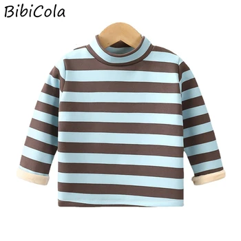 Majica s kapuljačom za malu djecu, jesensko-zimski Unutarnja odjeća, Dječje Topla majica na pruge s dugim rukavima i po cijeloj površini, Džemper za male dječake i Djevojčice