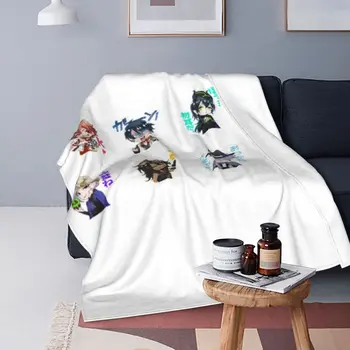 Twisted Wonderland-colcha de lana para cama, manta de cuadros para sofá, con estampado de personajes de todas las maravillas, 3