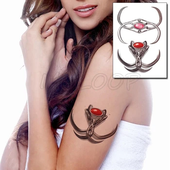 Tetovaža Naljepnica Crvena Dimome Icorn Mehanički Kutni Element Privremena Lažna Tetovaža dizajne za Žene, Muškarce Body Art
