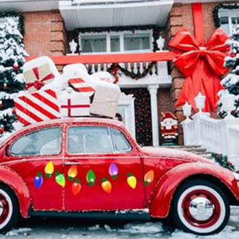 Božićni Ukras Za Hladnjak Automobila, Reflektirajućim Magneti U Obliku Žarulja, Magnetne Žice, Nakit, Skup Za Božićni Praznik B03E 0