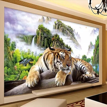 Dekorativne tapete serije tigar, planinski tigar, kralj tigrova, nadmen kralj TV kauč pozadina dnevni boravak