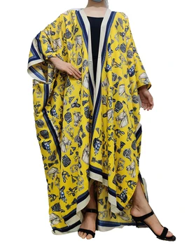 Muslimanski Kaftan 2021 U Boemskom Stilu, Sa Po Cijeloj Površini, Otvorena Sprijeda, Slobodni Rukav, Maxi Kimono S Po Cijeloj Površini Za Žene, Tradicionalne Ljetne Kupanje, Kimono
